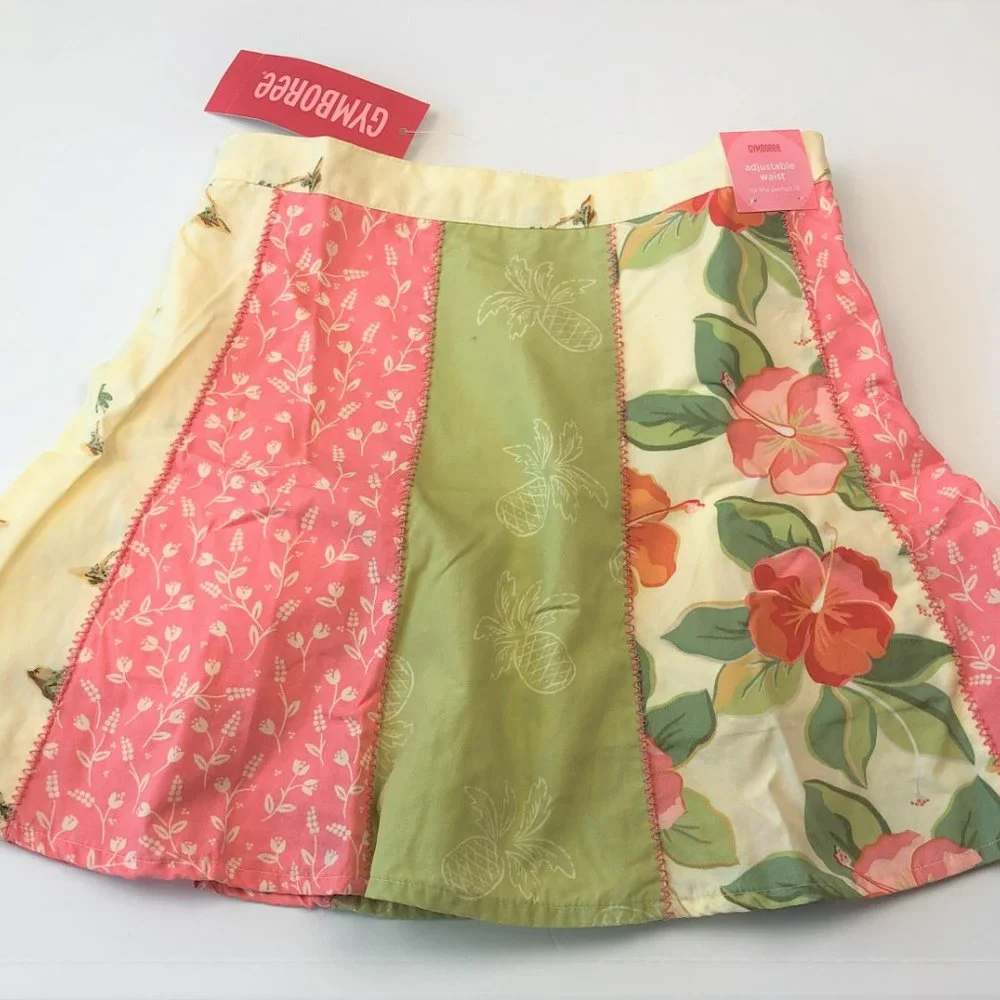 NWT Gymboree Girl Pieced Skort, Button Tank, Hair Clip & Flip-Flop 4 Pc Set 5